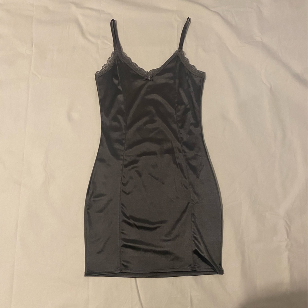 Grey silky dress